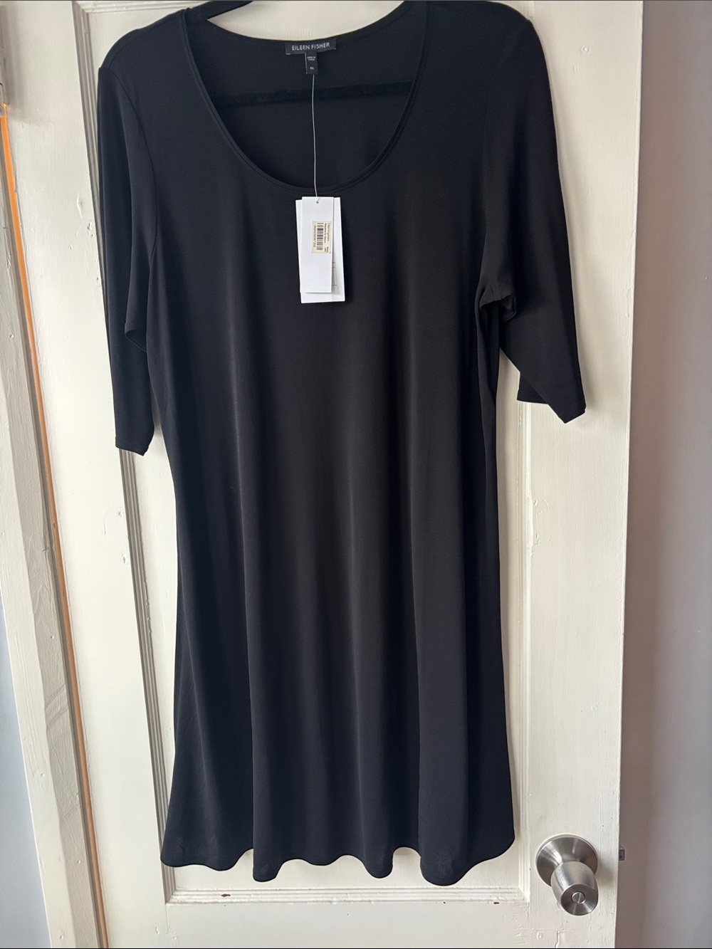 Eileen Fisher Black Scoop Neck Tunic Dress